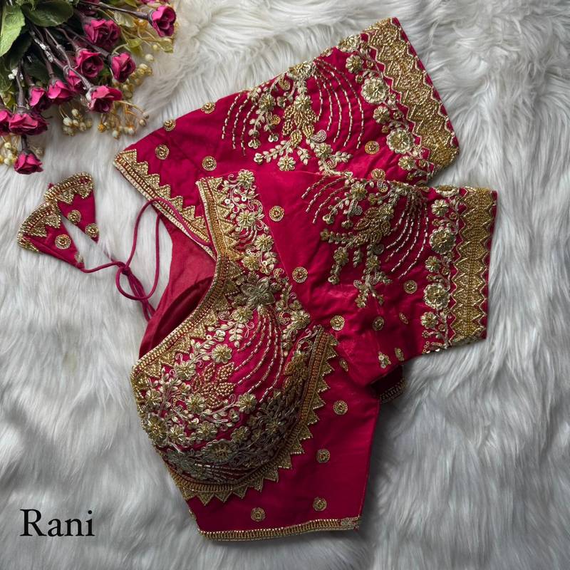 Rani pink designer fandy silk party wear blouse