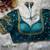 Teal designer fandy silk blend party wear blouse