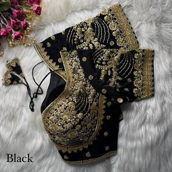 Black designer fandy silk blend party wear blouse 1