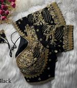 Black designer fandy silk blend party wear blouse