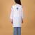 Girls white & blue pure cotton floral embroidered chikankari kurta