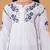Girls white & blue pure cotton floral embroidered chikankari kurta