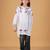 Girls white & maroon pure cotton floral embroidered chikankari kurta