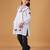 Girls white & maroon pure cotton floral embroidered chikankari kurta