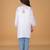 Girls white & peach pure cotton floral embroidered chikankari kurta