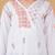 Girls white & peach pure cotton floral embroidered chikankari kurta