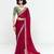 Red designer fancy embroidered party wear saree with art silk blend blouse
