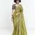 Olive designer fancy embroidered party wear saree with art silk blend blouse
