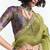 Olive designer fancy embroidered party wear saree with art silk blend blouse
