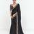 Black designer fancy embroidered party wear saree with art silk blend blouse