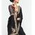 Black designer fancy embroidered party wear saree with art silk blend blouse