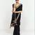 Black designer fancy embroidered party wear saree with art silk blend blouse