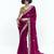 Magenta designer fancy embroidered party wear saree with art silk blend blouse