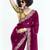 Magenta designer fancy embroidered party wear saree with art silk blend blouse