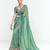 Sea green designer fancy embroidered party wear saree with art silk blend blouse