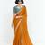 Orange designer fancy embroidered party wear saree with art silk blend blouse