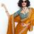 Orange designer fancy embroidered party wear saree with art silk blend blouse