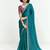 Teal  designer fancy embroidered party wear saree with art silk blend blouse