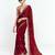 Maroon designer fancy embroidered party wear saree with art silk blend blouse