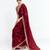 Maroon designer fancy embroidered party wear saree with art silk blend blouse
