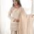 Cream glass roman silk embroidered kurta set with farshi shalwar & dupatta