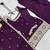 Purple glass roman silk embroidered kurta set with farshi shalwar & dupatta