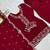 Wine glass roman silk embroidered kurta set with farshi shalwar & dupatta