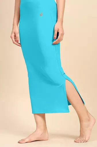 Turquoise women's lycra spandex saree shapewear petticoat for women