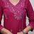 Women's premium embroidered pure cotton angrakha kurta pant dupatta set