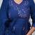 Women's premium embroidered pure cotton angrakha kurta pant dupatta set