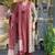 Women's premium handworked pure cotton a-line anarkali kurta palazzo dupatta set
