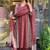 Women's premium handworked pure cotton a-line anarkali kurta palazzo dupatta set