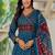 Women's premium printed pure cotton angrakha kurta pant dupatta set