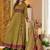 Women's premium printed pure cotton angrakha kurta pant dupatta set