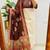 Women's premium mirror embroidered pure cotton kurta pant dupatta set