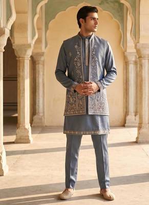 embroidery and sequence work heavy armani mens indo western 1