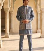 embroidery and sequence work heavy armani mens indo western
