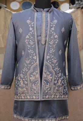 embroidery and sequence work heavy armani mens indo western 2