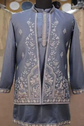 embroidery and sequence work heavy armani mens indo western