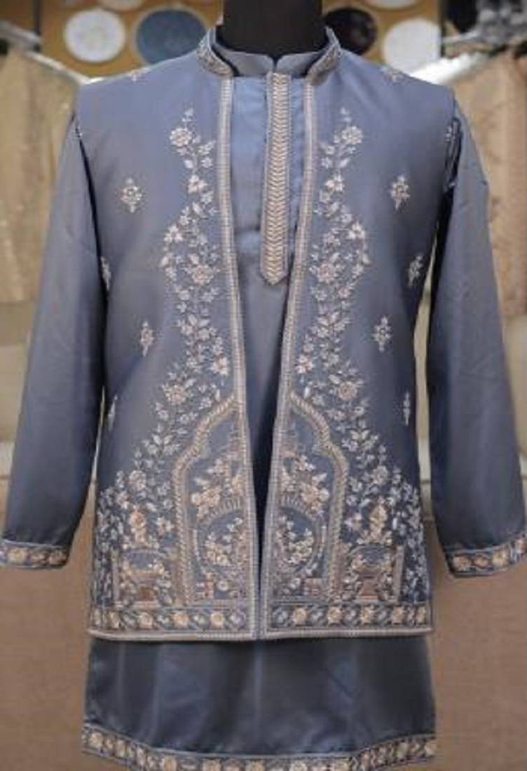 embroidery and sequence work heavy armani mens indo western