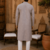 Dusty grey pastel embroidered  kurta