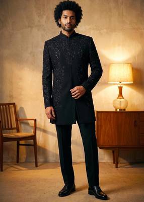 embroidery and beads work heavy armani mens indo western 1