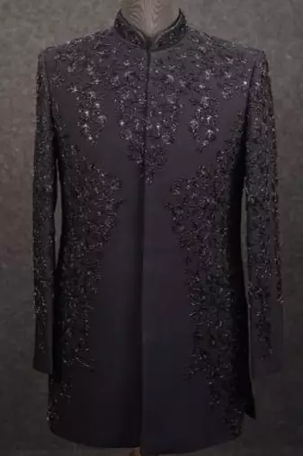 embroidery and beads work heavy armani mens indo western