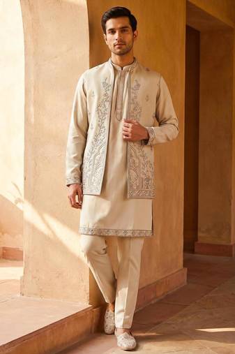 embroidery and sequence work heavy armani mens indo western