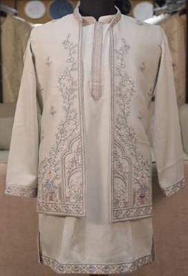 embroidery and sequence work heavy armani mens indo western 2