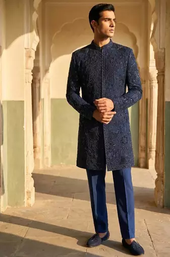 embroidery and beads work heavy armani mens indo western