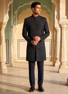 embroidery and beads work heavy armani mens indo western 1