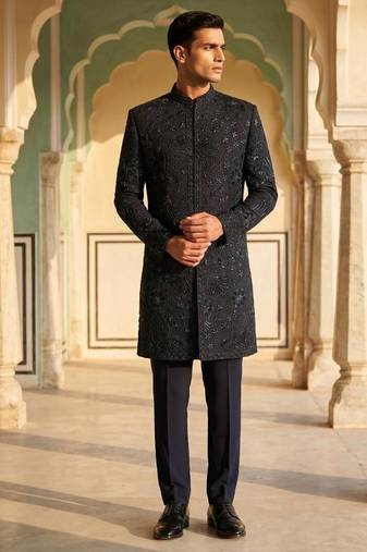 embroidery and beads work heavy armani mens indo western