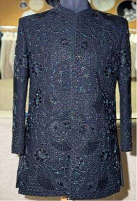 embroidery and beads work heavy armani mens indo western 2