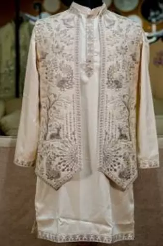 embroidery and sequence work heavy armani mens indo western